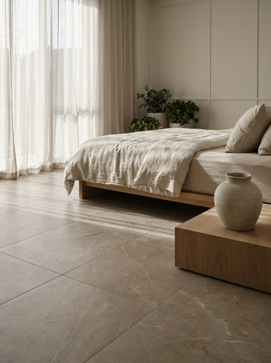 Trade tile specification in a contemporary interior