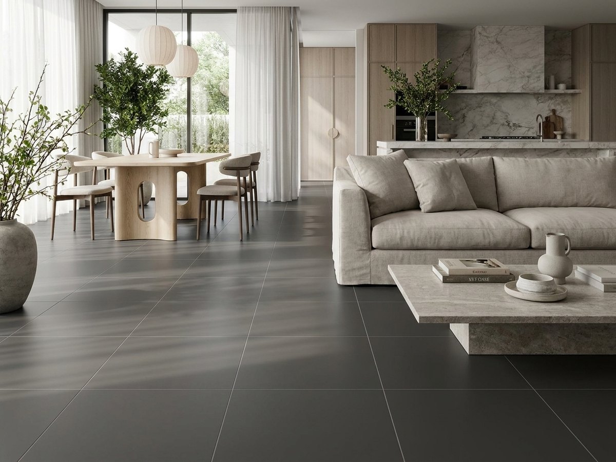 Cemento Splendore in a room