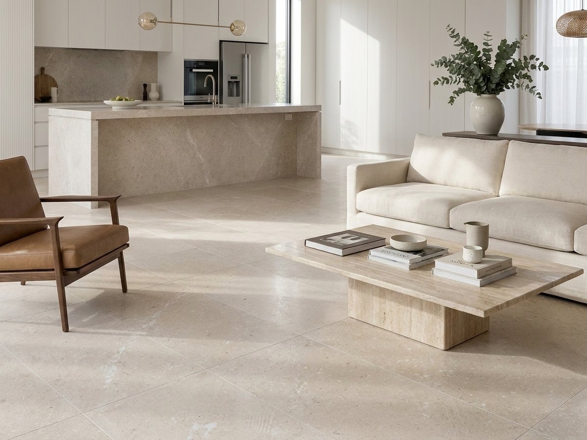 Quarzo Carrara in a room
