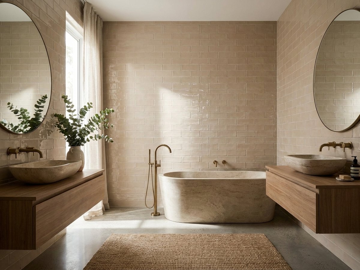 Loft Brick Light Greige in a room