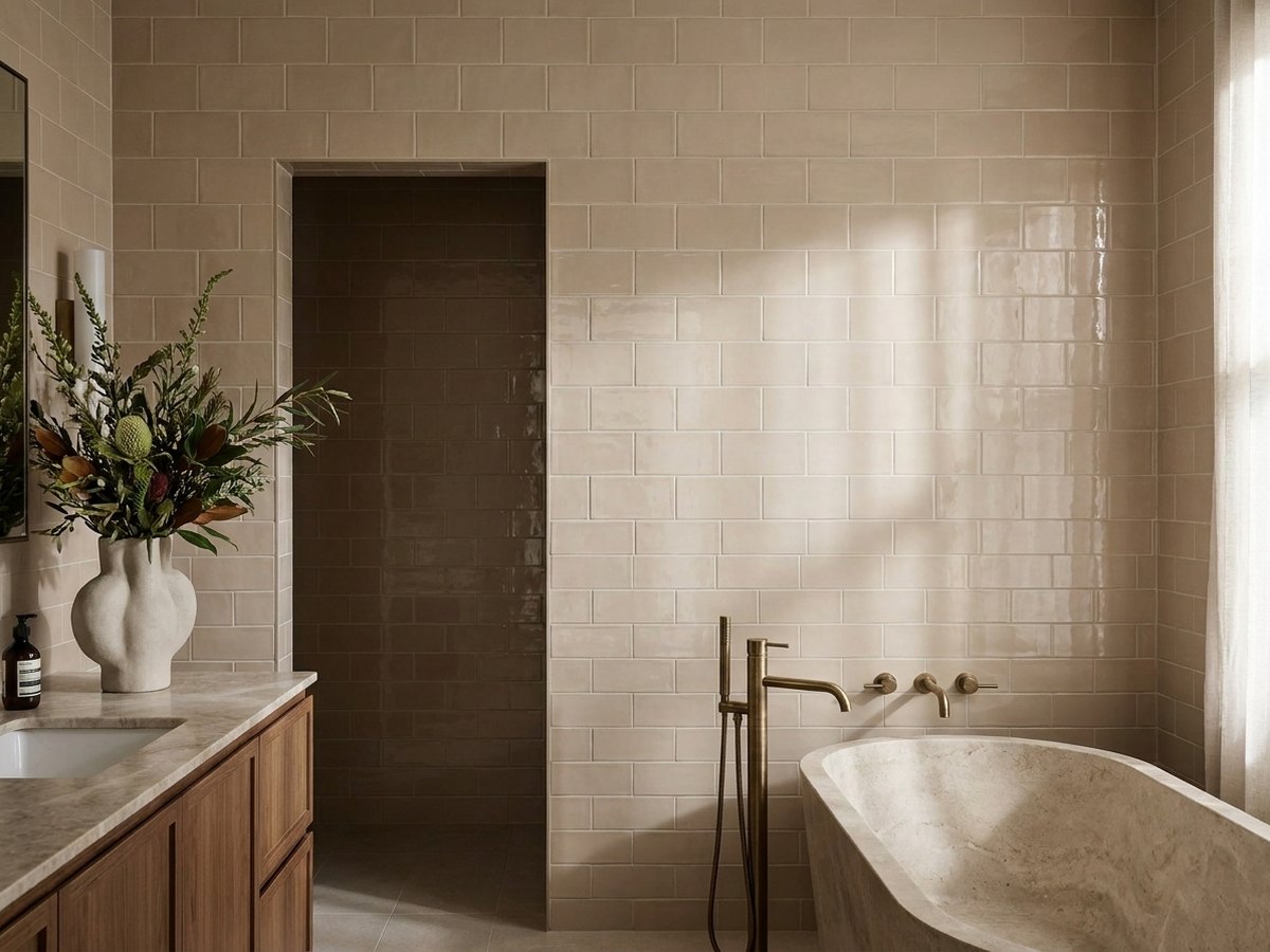 Portofino Brick Greige in a room